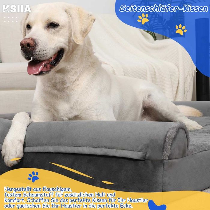 Legowisko ortopedyczne duże, materac dla psa 105x70x18cm, XL Szare