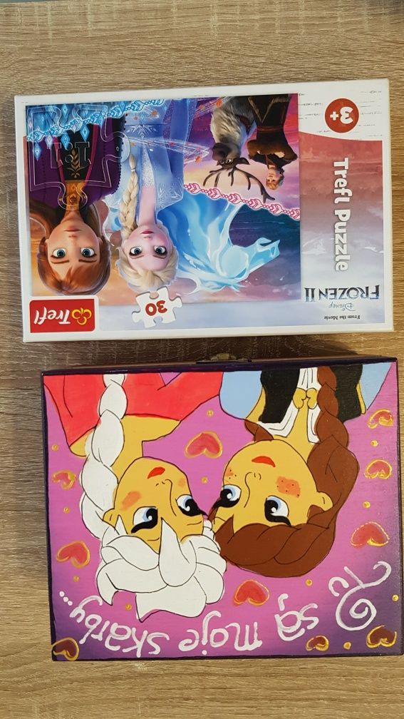 Szkatułka Anna i Elsa / Kraina Lodu / Frozen + puzzle 30  gratis