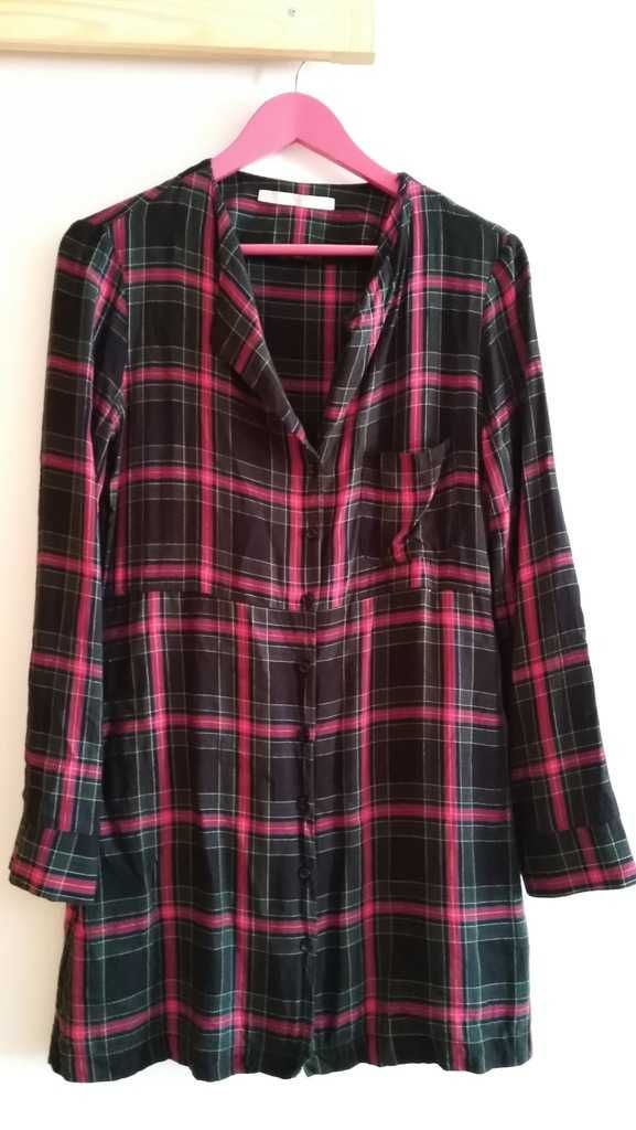 ZARA Tunika/Sukienka szkocka kratka BOHO r36/38