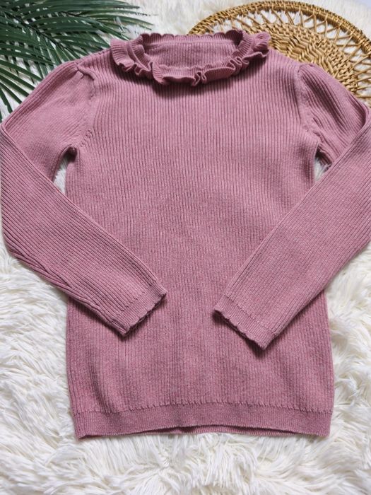 Różowy bawełniany sweterek r.122/128