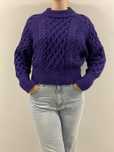 Sweter damski H&M fioletowy gruby ciepły rozmiar M