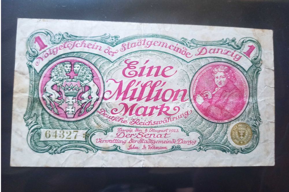 Wolne Miasto Gdańsk banknot 1 milion marek 1923r.