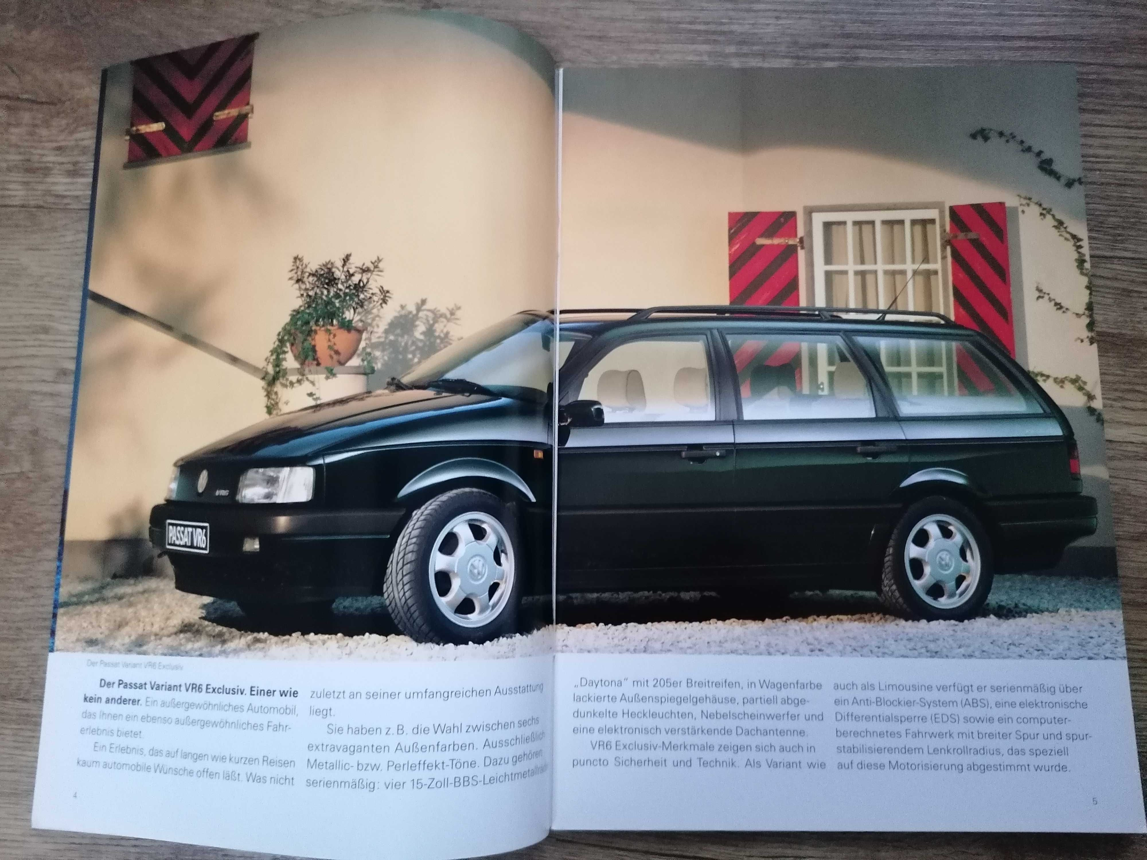 Prospekt VW Passat B3 VR6 GL, GT, Exclusiv