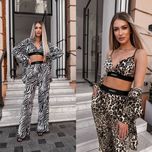 Женский костюм тройка штаны+рубашка+топ Жіночий костюм зебра,лео S-XL