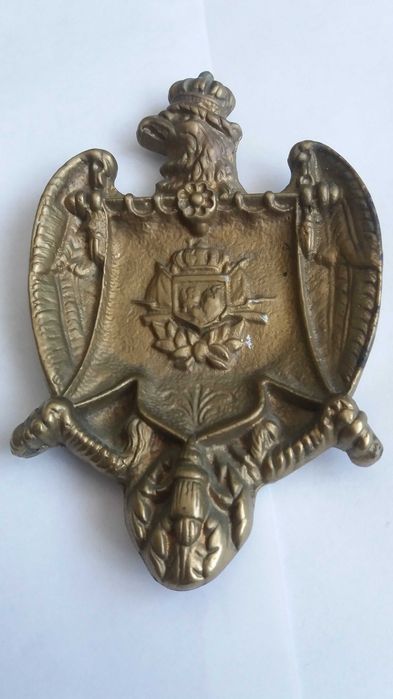 P, starocie popielniczka patriotyczna mosiądz herb orzeł