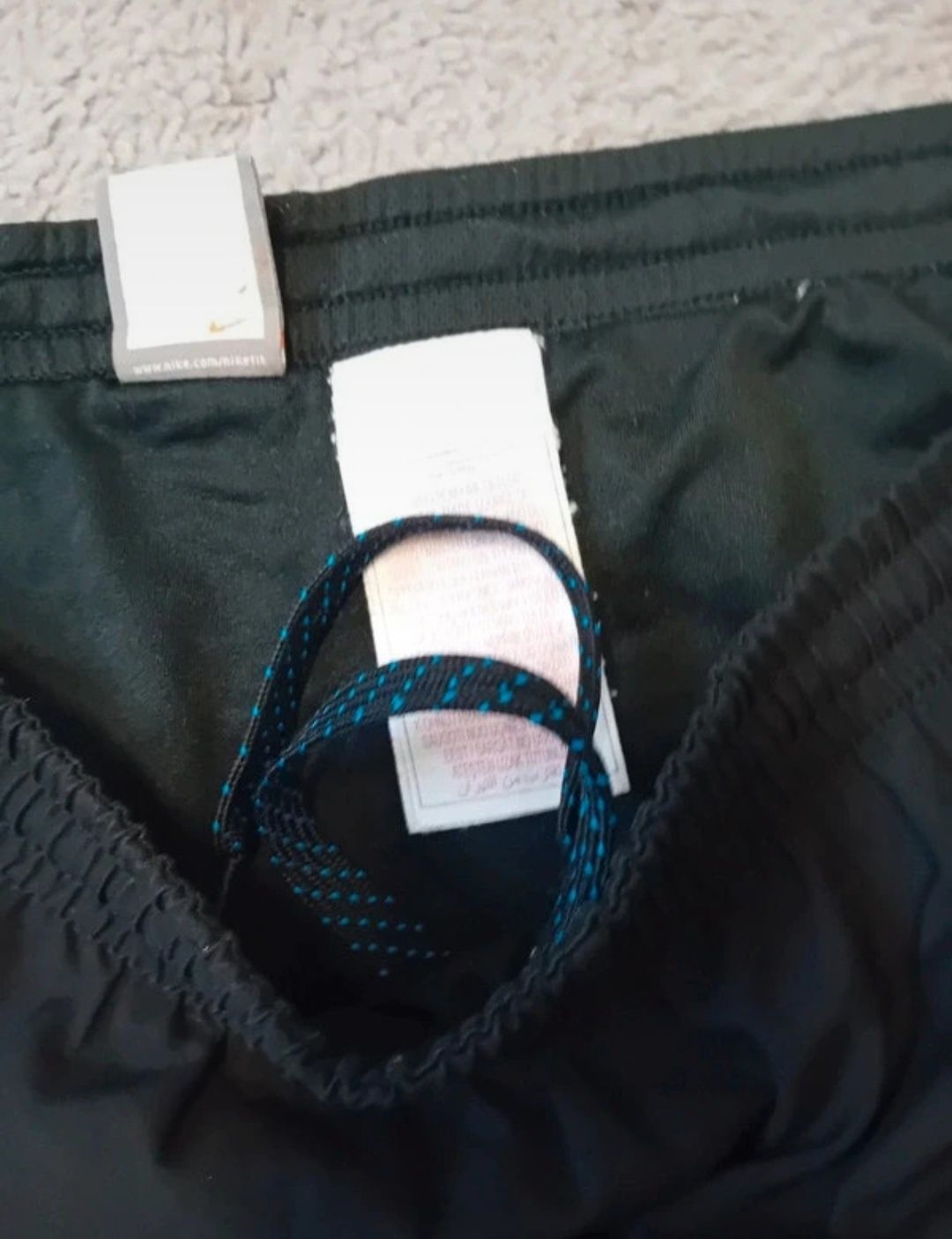 #Nike szorty krótkie spodenki czarne z niebieską wstawką
