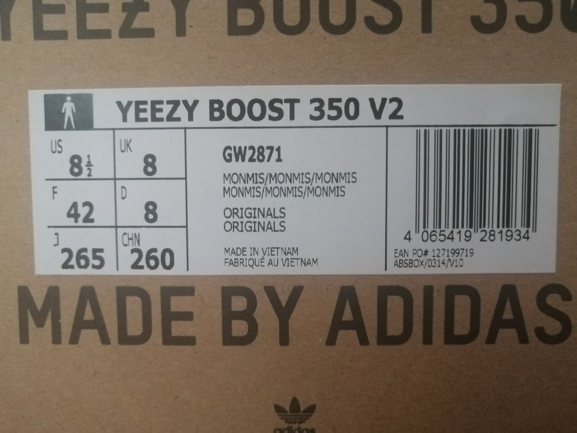 Adidas Yeezy Boost 350 V2 Mono Mist tamanho 42 (size 8.5 US)