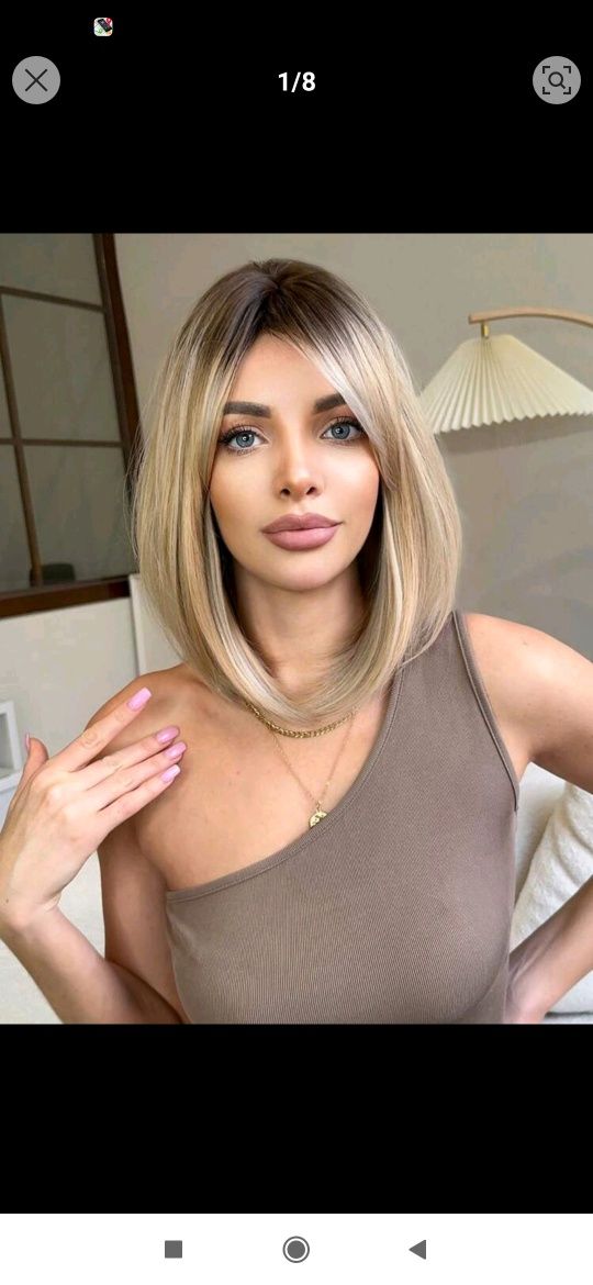 Sprzedam perukę jasny blond bob ombre