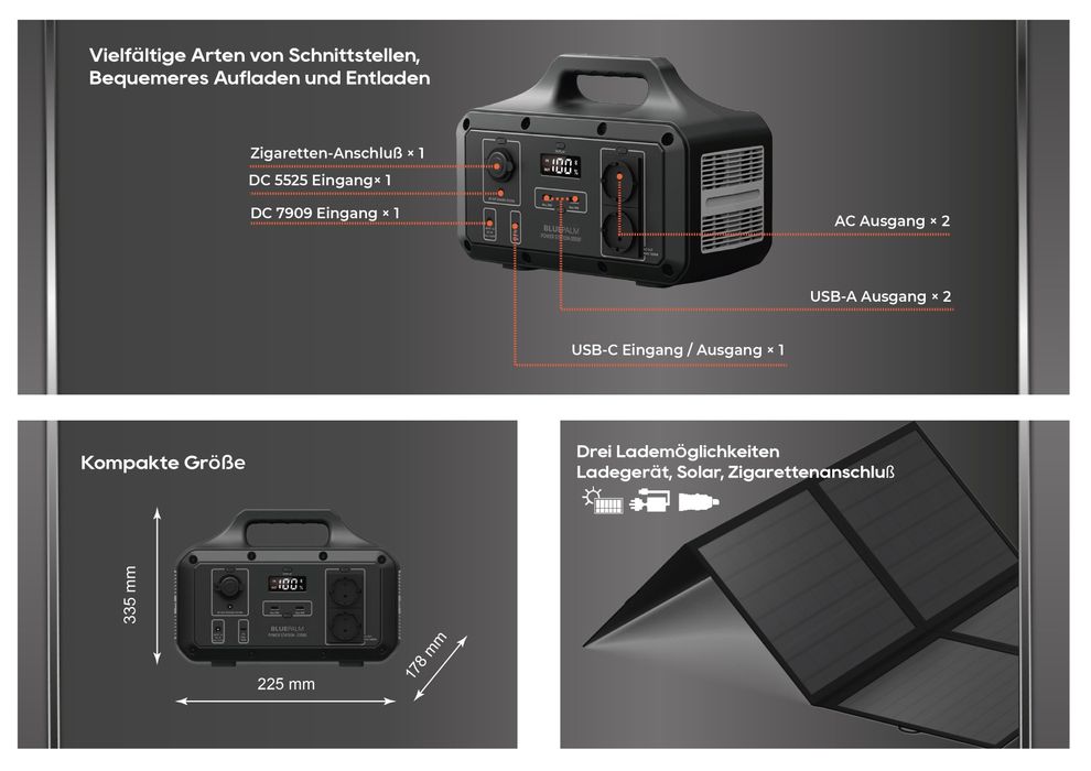 Зарядна станція Bluepalm S500F 800W 518Wh