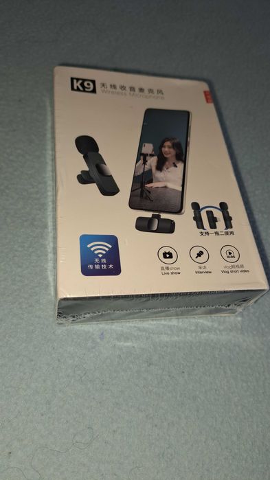 Microfone sem fio para telemóvel com entrada USB-C e Iphone. Novo