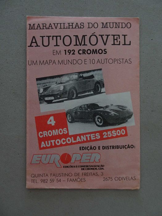 Carteira de cromos fechada Maravilhas do Mundo Automóvel - Europer