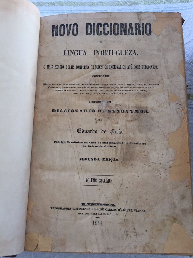 Dicionário / 1851
