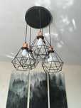 Lampa Wisząca Loft Regulowana Metal Diament 5 kloszy