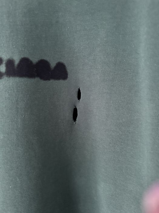 Balenciaga Unisex  t-shirt zielony z dziurami rozm.XL Nowa!