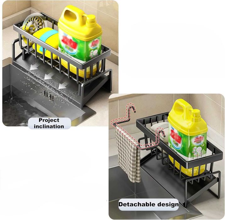 Organizer do Zlewozmywaka Ze Stali Nierdzewnej, czarny