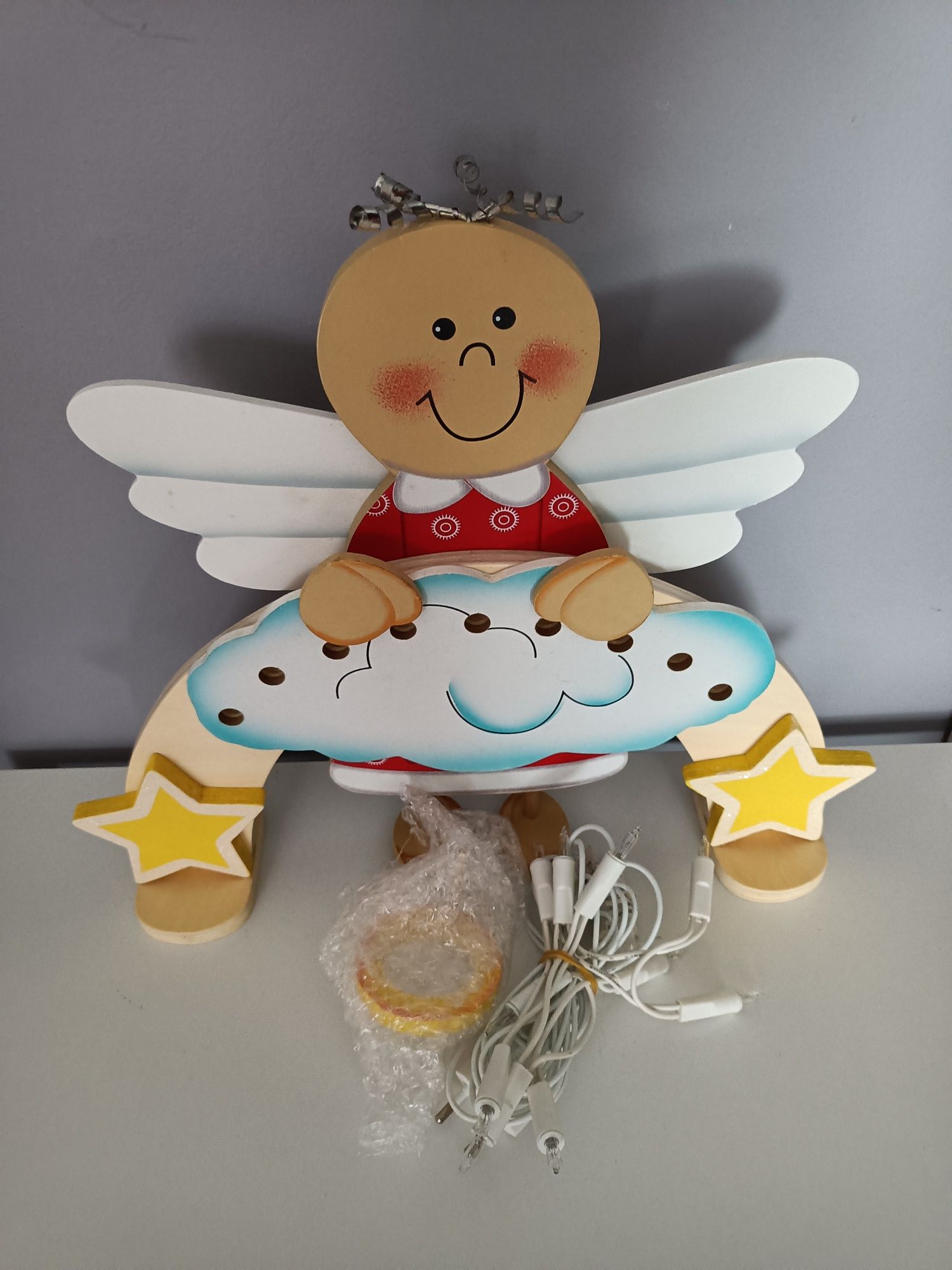 Lampka aniołek stojąca drewniana Small foot prezent świąteczny