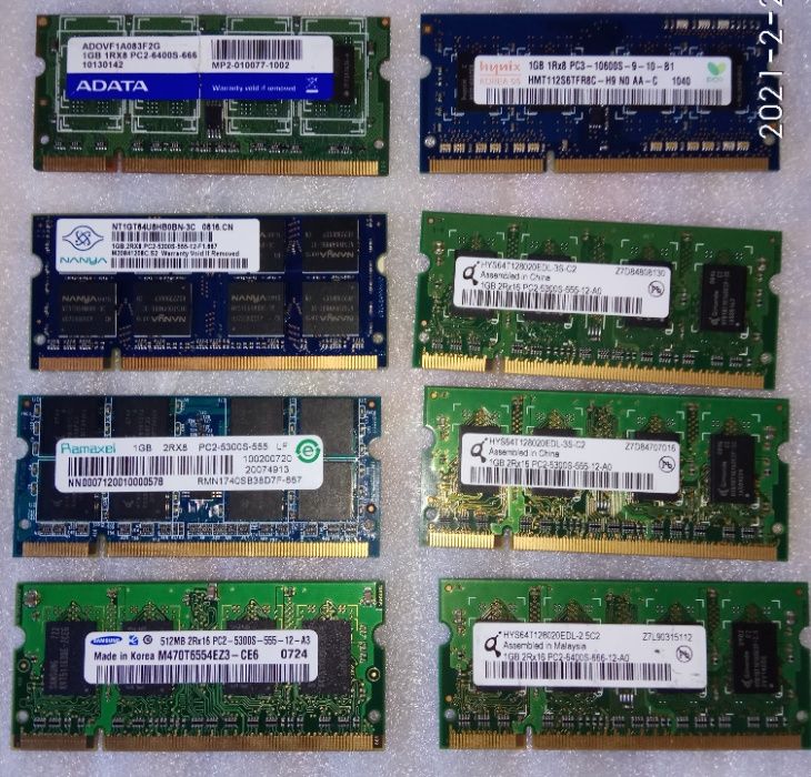 Memória portátil 1GB DDR2 DDR3 PC2 PC3