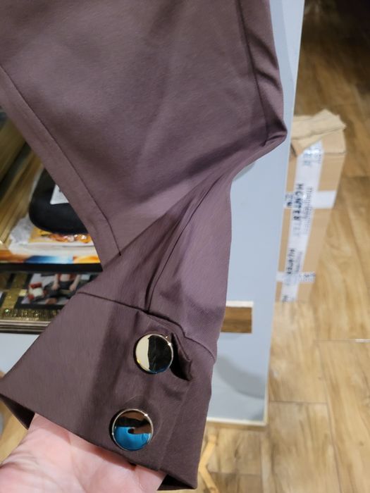 Spodnie wizytowe damskie brązowy XL
