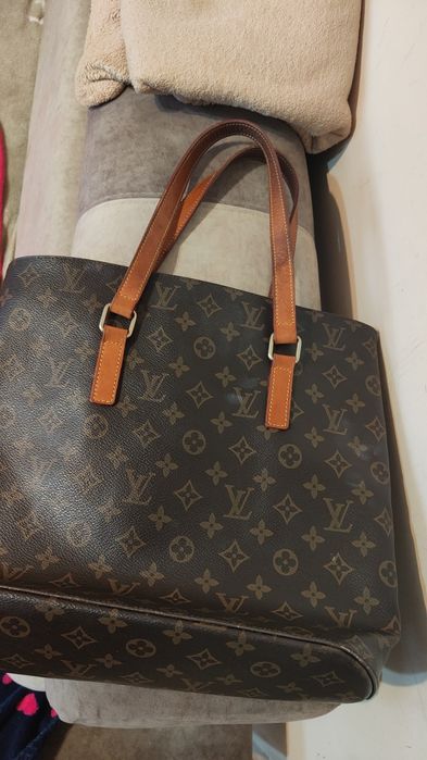 Duża torba LV ze skórzanymi rączkami shopper LV