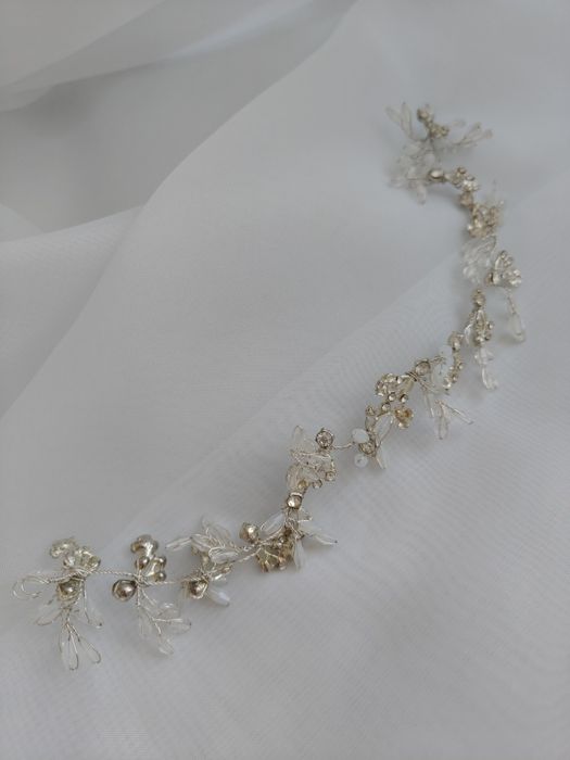 Srebrna ozdoba do włosów ślubna