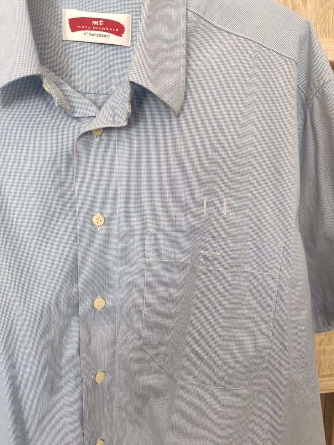 Koszula męska, koszula błękitna z krótkim rękawem roz XL