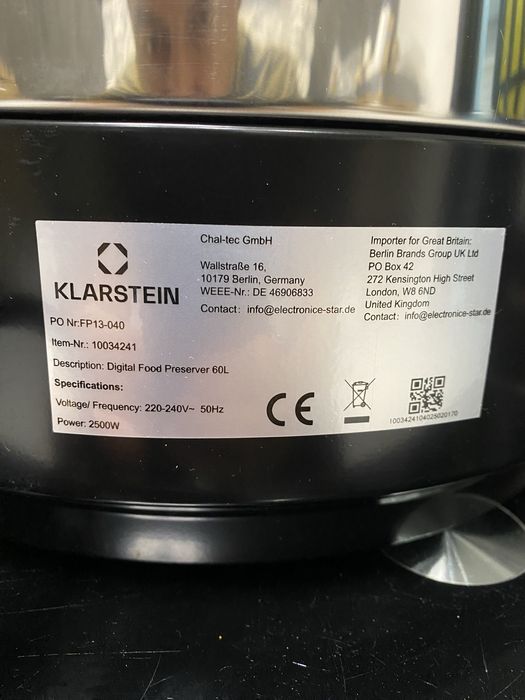 Термопот електрочайник стерилізатор 60л з Німеччини Klarstein 10034241