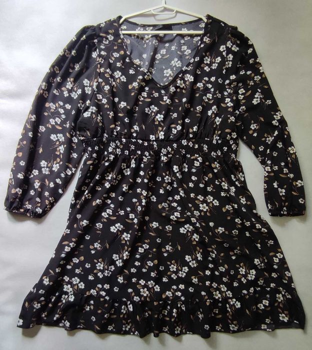 Sukienka damska krótka plus size w kwiaty dekolt V rozmiar 4XL