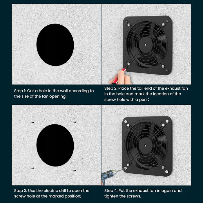 Przemysłowy wentylator wyciągowy Hon&Guan 200 mm z regulacją prędkości