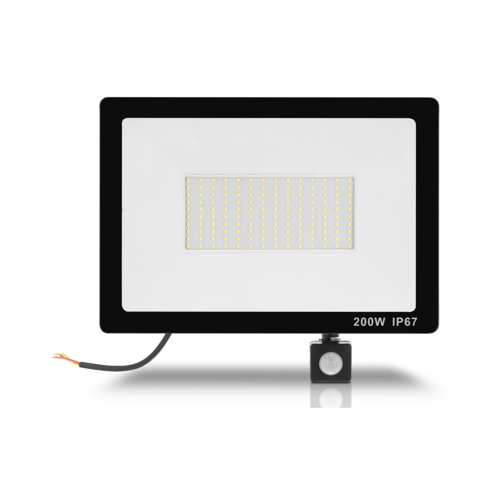 Halogen naświetlacz 200W LED IP67 czujnik ruchu lampa CERTYFIKAT MOCY