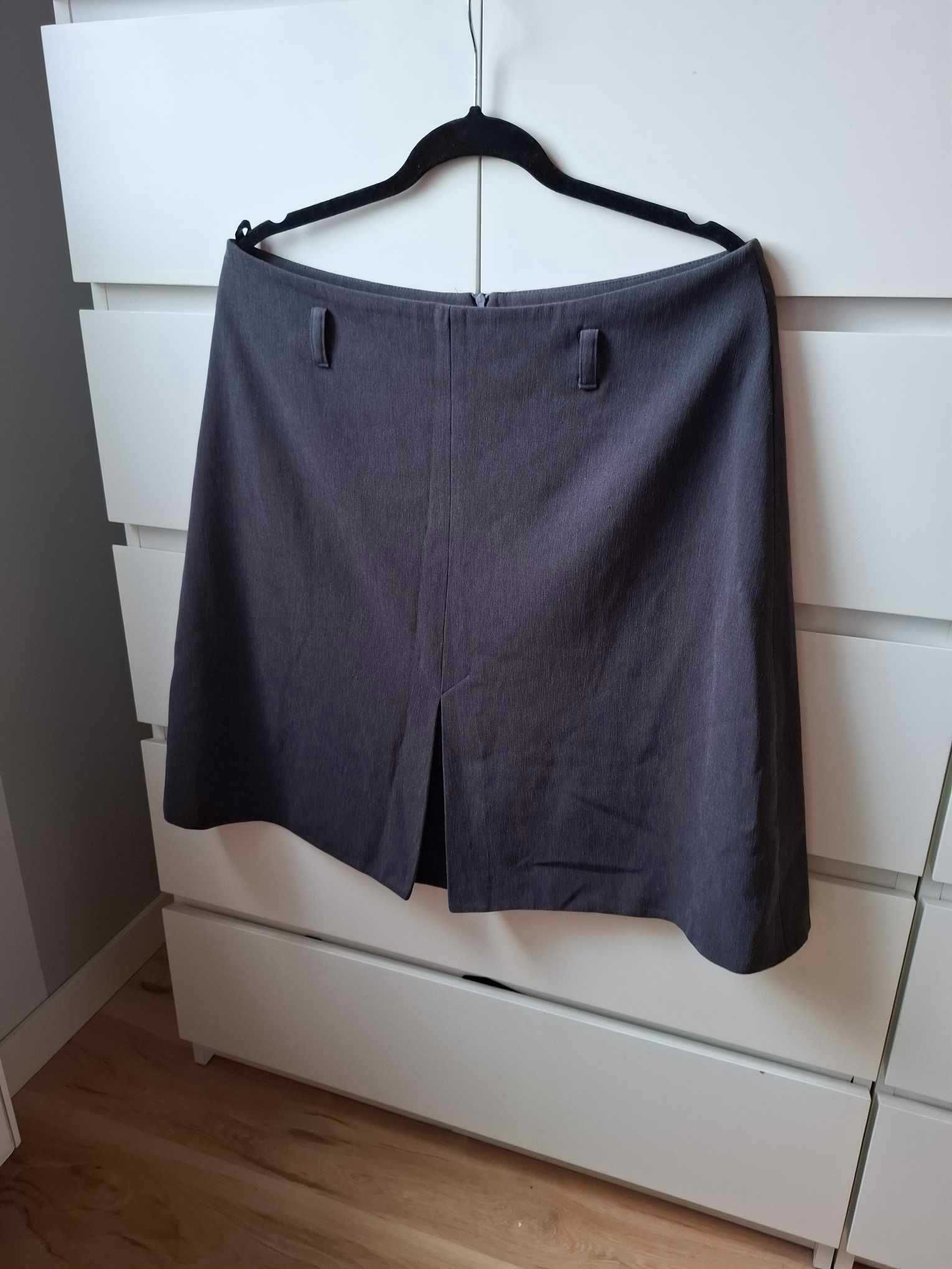 XXL 44 elegancka szara spódnica spódniczka materiałowa szary vintage