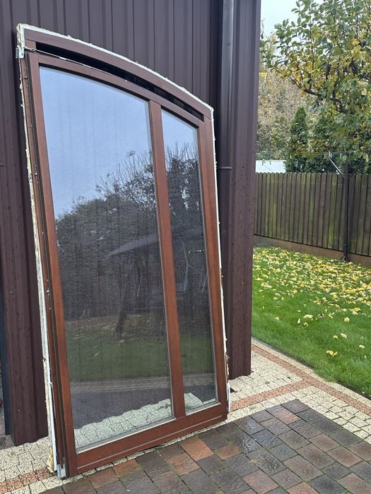 Okna balkonowe uzywane orzech firmy dziadek