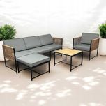 Komplet meble ogrodowe /Narożnik + fotel + stolik / Stal / modułowy