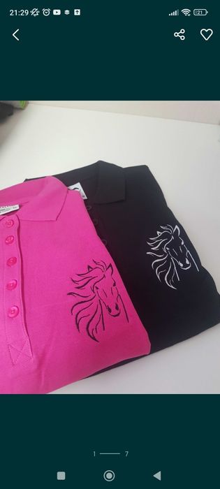 Koszulka polo z haftem konia