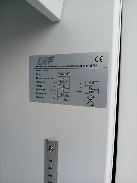 Chłodziarka i zamrażarka przemysłowa KBS 700L+700L [gwar/dowóz]