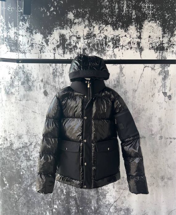 PRADA мужской зимний пуховик куртка зимняя лаковая черная оригинал