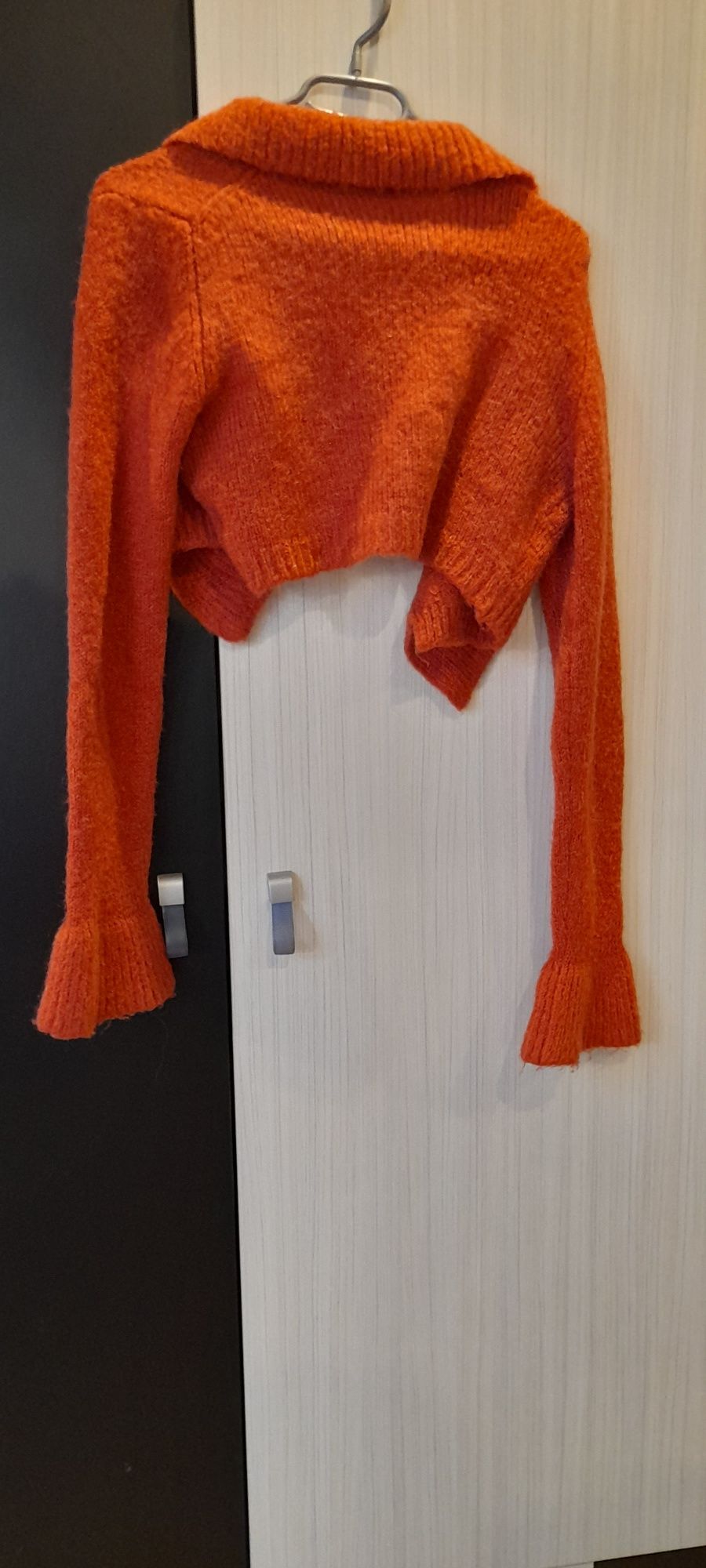 Sweter kobiecy bolerko damski pomarańczowy