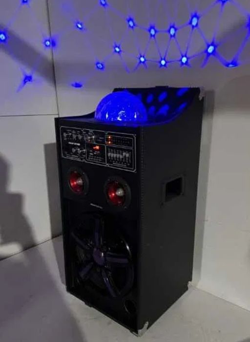 Głośnik przenośny auna z mikrofonami BT usb sd kula led radio