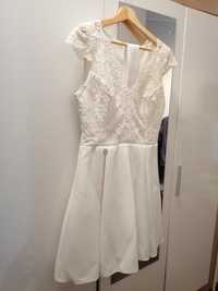 Biała krótka sukienka ślubna - cywilny