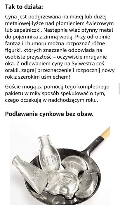 Zestaw do odlewania z cyny - Wróżenie :)