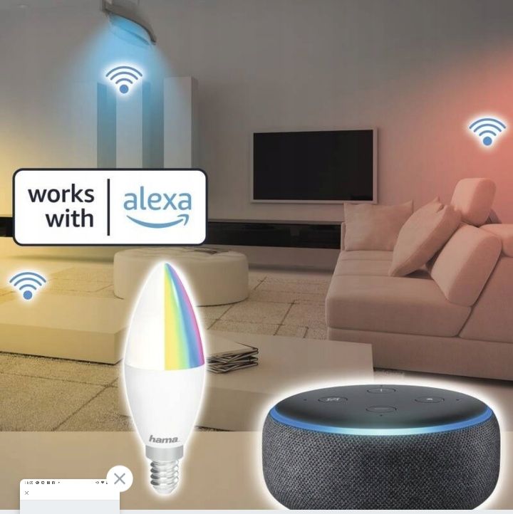 Inteligentna żarówka LED Hama SMART WiFi E14, 5,5 W, RGBW