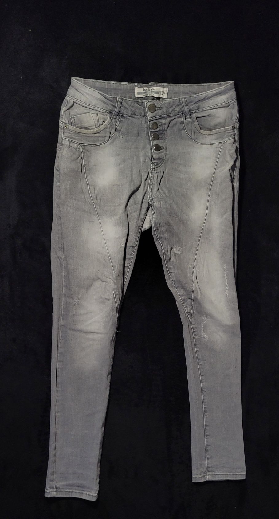 Szare spodnie z przetarciami Janina Denim