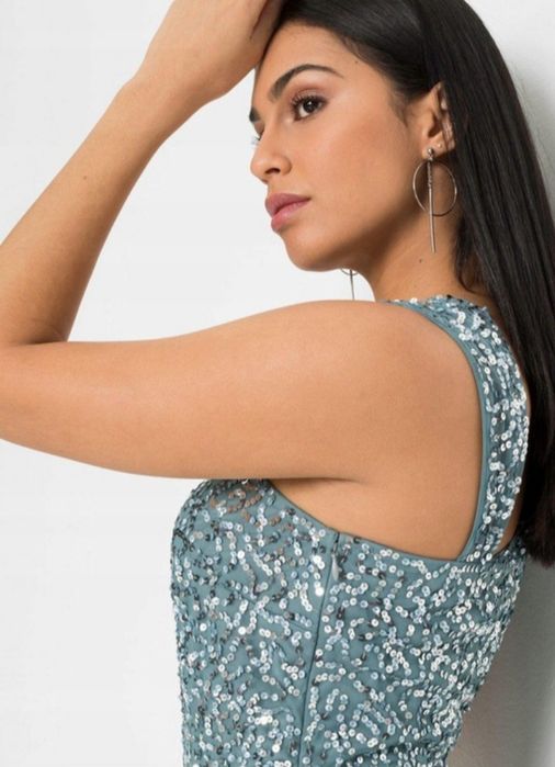 Wyprzedaż 2 sukienka 36 38 cekiny wesele świadkowa druhna i tiul mama