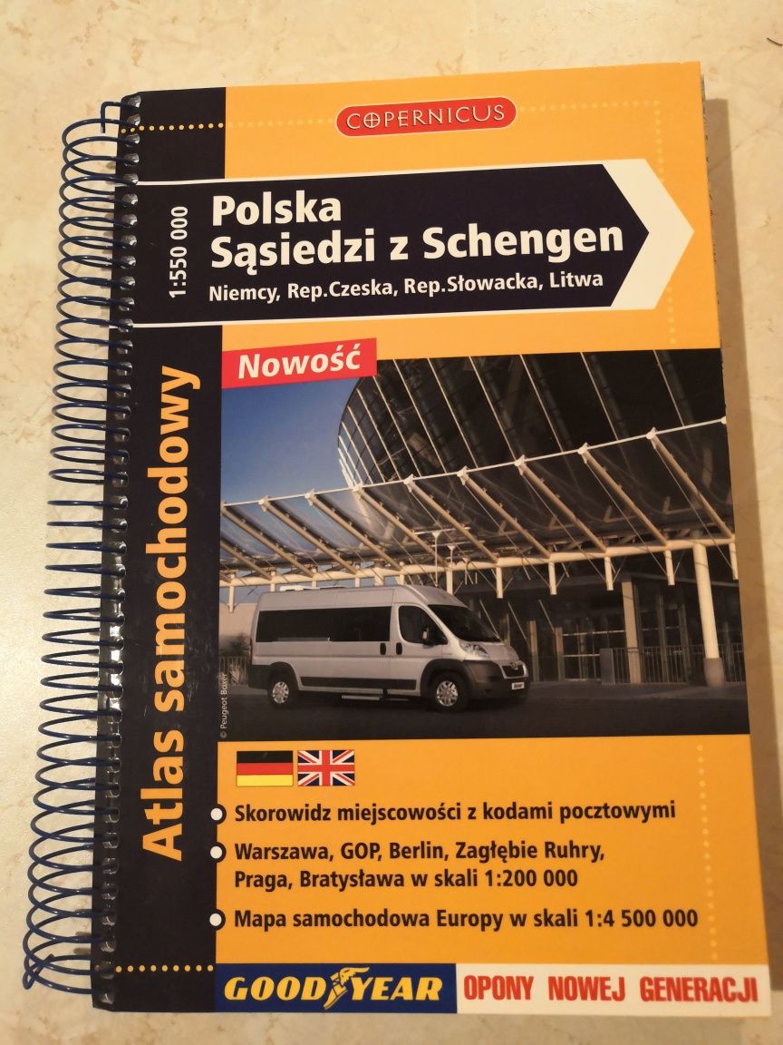 Atlas samochodowy Polska, Niemcy, Czechy, Słowacja, Litwa