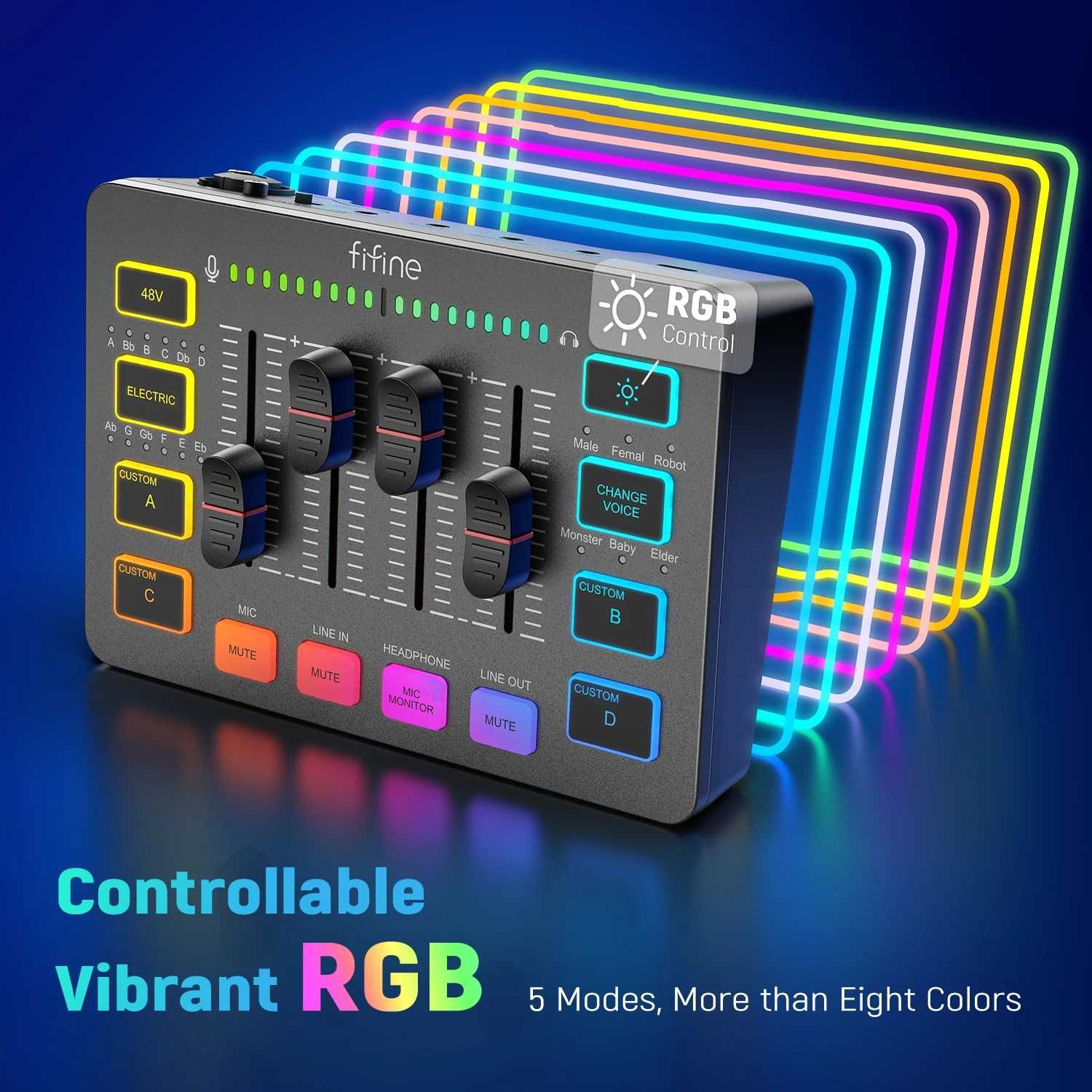 FIFINE SC3 RGB / Звукова карта / для ПК (чорна/біла)