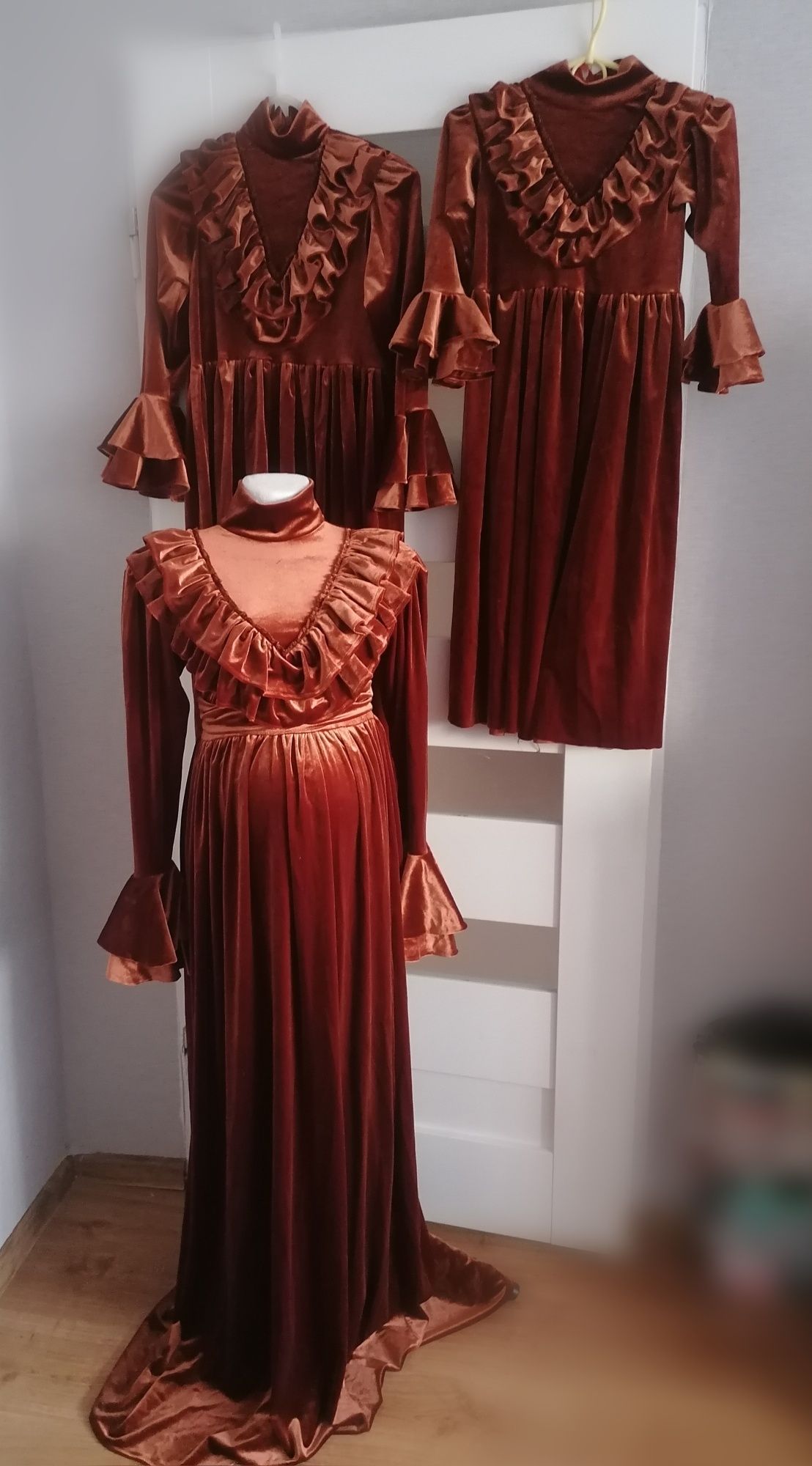 Suknia do sesji zdjęciowych, fotograficznych, ciążowych, vintage kompl