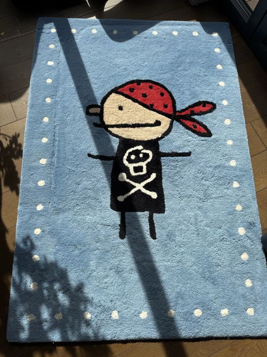 Dywan welniany blekitny