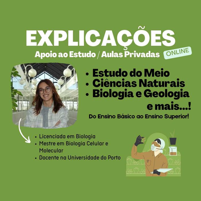 Explicações e Aulas Particulares Biologia / Ciências Naturais