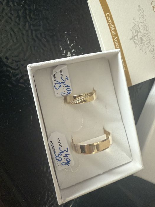 Piekne obraczki damska meska obraczka 585 sliczne NOwE 13 i 30 rozm