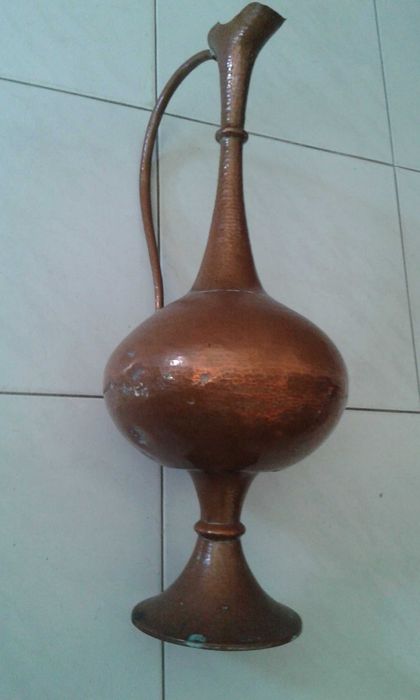 Artesanato - Soberbo Jarrão antigo em cobre martelado - 55 cm