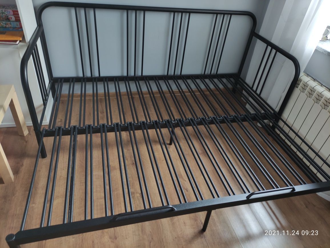 Rama łóżko FYRESDAL IKEA 80x200 czarne metalowe